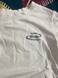 White Graphic Print Cropped T-Shirt