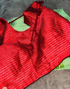Light Green Saree with Red Blouse 36