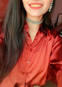 Zara Basic Crop Satin Shirt For Girls