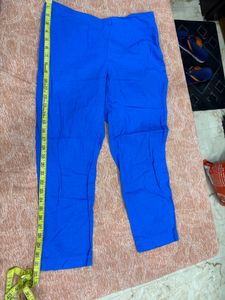 W Linen Blue Ethnic Pant In Size 8