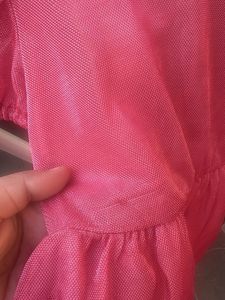 Cute Pink Puff Sleeve Dress cum top