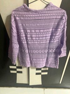 Lavender Lace Knit Top
