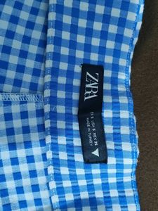 Blue Gingham Pants