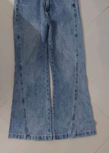 Light Wash Flared Jeans with Studs