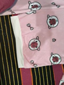 Cute Pink Pajama Set with Cartoon Print