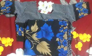 🇰🇷Vibrant Floral Saree Blouse Set