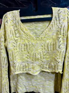 Yellow Cropped cute top
