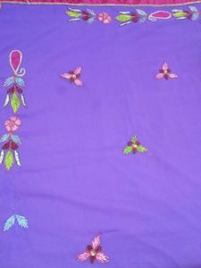 Embroidered Purple Saree