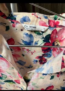 Branded Floral High Low Shirt Top