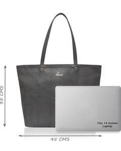 Chic Grey Embossed Tote Bag