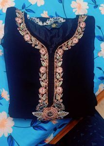 Pakistani embroidery kurta set new black