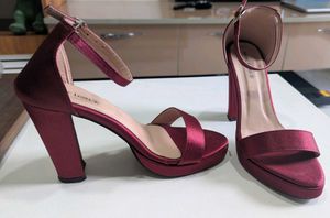 Elegant Burgundy Heeled Sandals