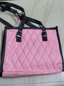Quilted Pink & Black Handbag
