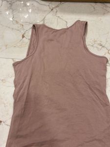 Basic Brown Square Neck Tank Top