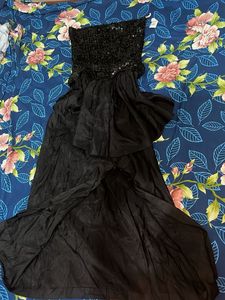 Sparkly Black Strapless Dress