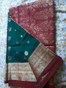 Bottle Green Saree