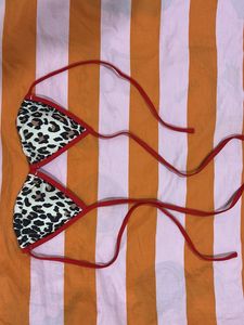 Y2K Leopard Print Bikini Top
