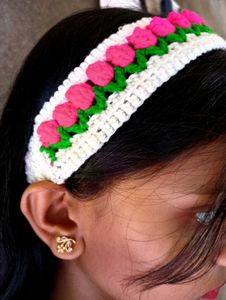 Crocheted Tulip Flower Headband