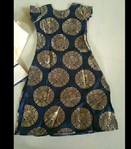 Elegant Navy &amp; Gold Indian Dress