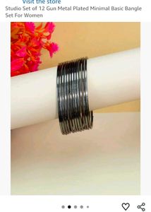 Minimalist Gun Metal Bangles Set