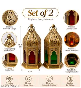 Set of 2 Moroccan Style Lanterns
