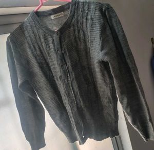 Grey Textured Long Sleeve Top