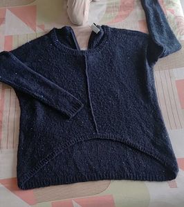 vero moda Sparkly Blue Knit Sweater with sequence