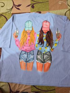Cute Cartoon Print T-Shirt crop