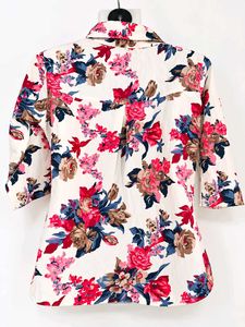 Floral Print Collared Shirt