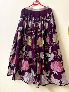 Purple Floral Embroidered Lehenga with dupatta