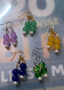 5 Colorful Beaded Drop Earrings