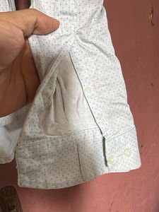 Men's White Textured Dress Shirt