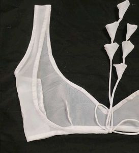 White Sheer georgette blouse