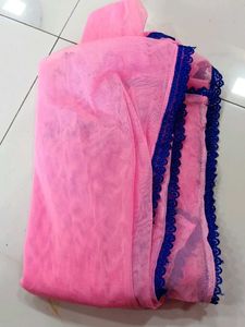 Elegant Pink &amp; Blue Anarkali Gown