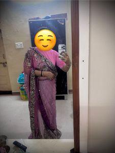 Beautiful Embellished Lavender Saree
