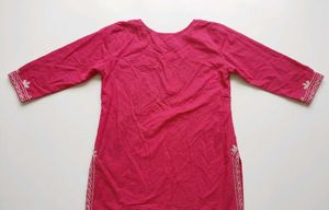 Vibrant Pink Embroidered Kurta