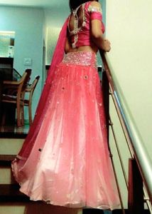 Designer Mirror Work Wester Lehenga With Du