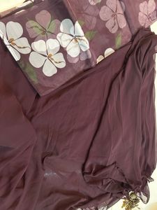 Elegant Floral anarkali with dupatta