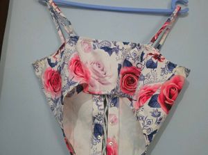 Floral Print Corset Top