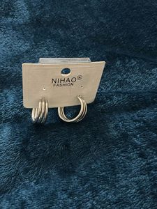 Silver Triple Hoop Earrings