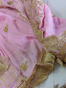 Unstitched Gorgeous Pink Embroidered Kurta Set
