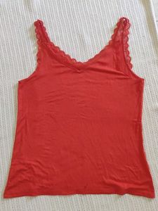 Black Lace Trim Tank Top