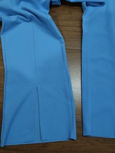 Light Blue Split Hem Pants