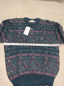 Vintage Teal &amp; Purple Pattern Sweater