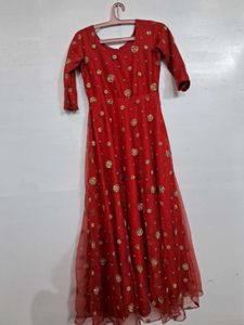 Red &amp; Gold Embellished Lehenga Choli