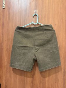 Olive Green High-Waisted Shorts