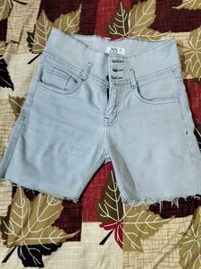 Light Wash Denim High Waisted Shorts