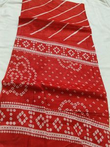 Red Bandhani Dress Material