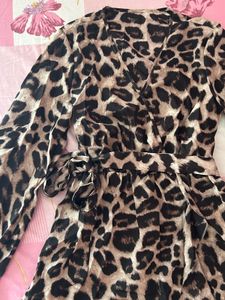 Leopard Print Wrap Dress