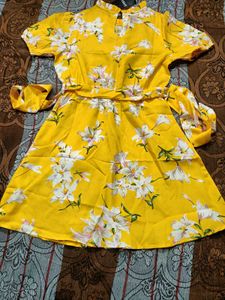 Shein Yellow Floral Mini Dress